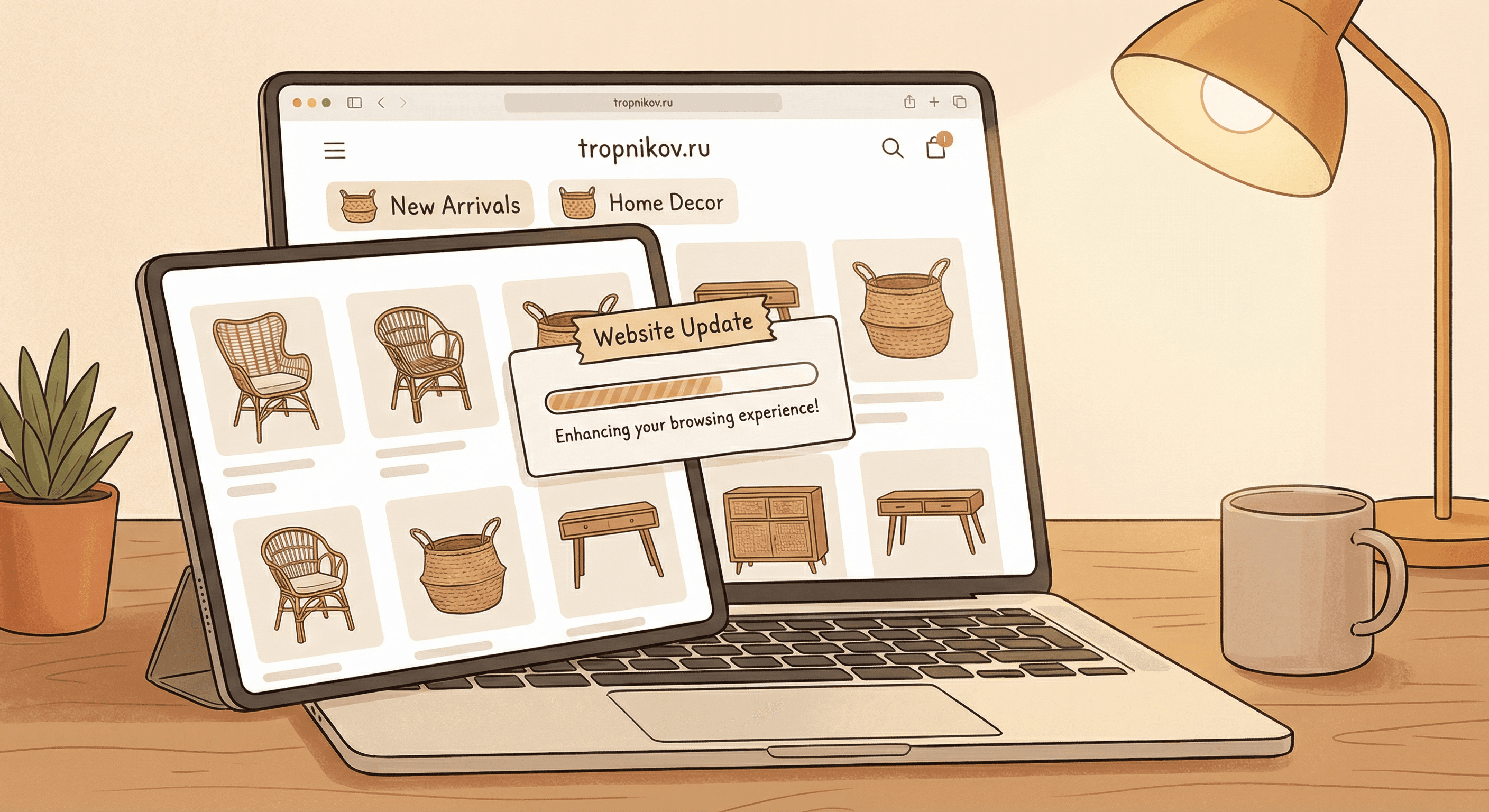 Обновление сайта Плетёная мебель от Тропникова
